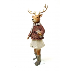Jeleń figurka świąteczna dziewczynka 30cm